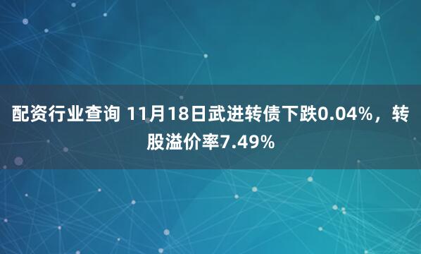 配资行业查询 11月18日武进转债下跌0.04%,转股溢价率7.49%
